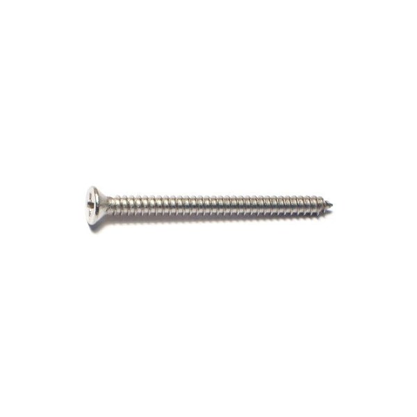 Midwest Fastener Sheet Metal Screw, #8 x 2 in, 18-8 Stainless Steel Flat Head Phillips Drive, 10 PK 63436 - main